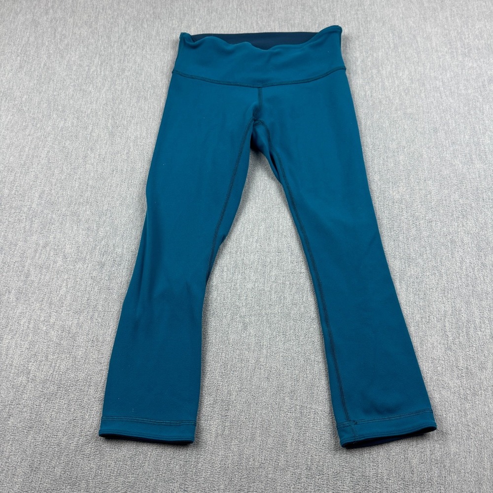 Lululemon Leggings Womens 4 Blue Align High Rise Crop 22" Stretch Yoga Gym Pants